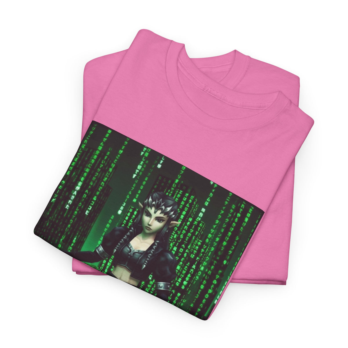Cyberpunk Elf Queen In The Matrix City Tee