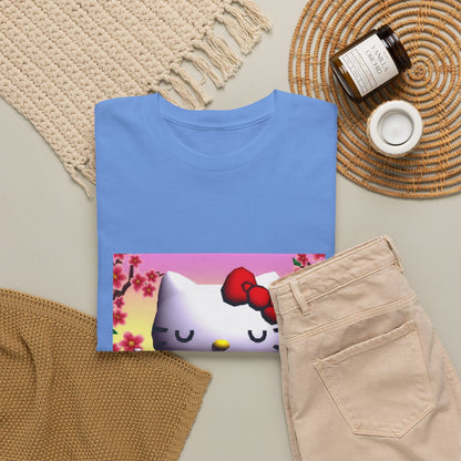 Kitty Meditating and Flipping Bird Tee