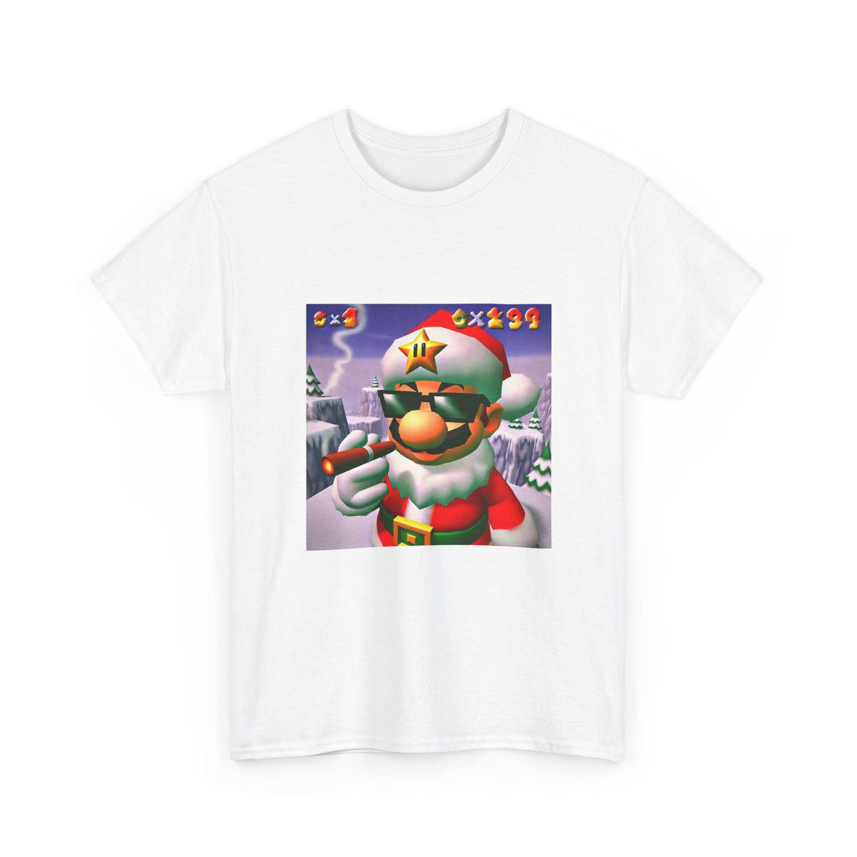 Cool Mario Santa Smoking Cigar Tee