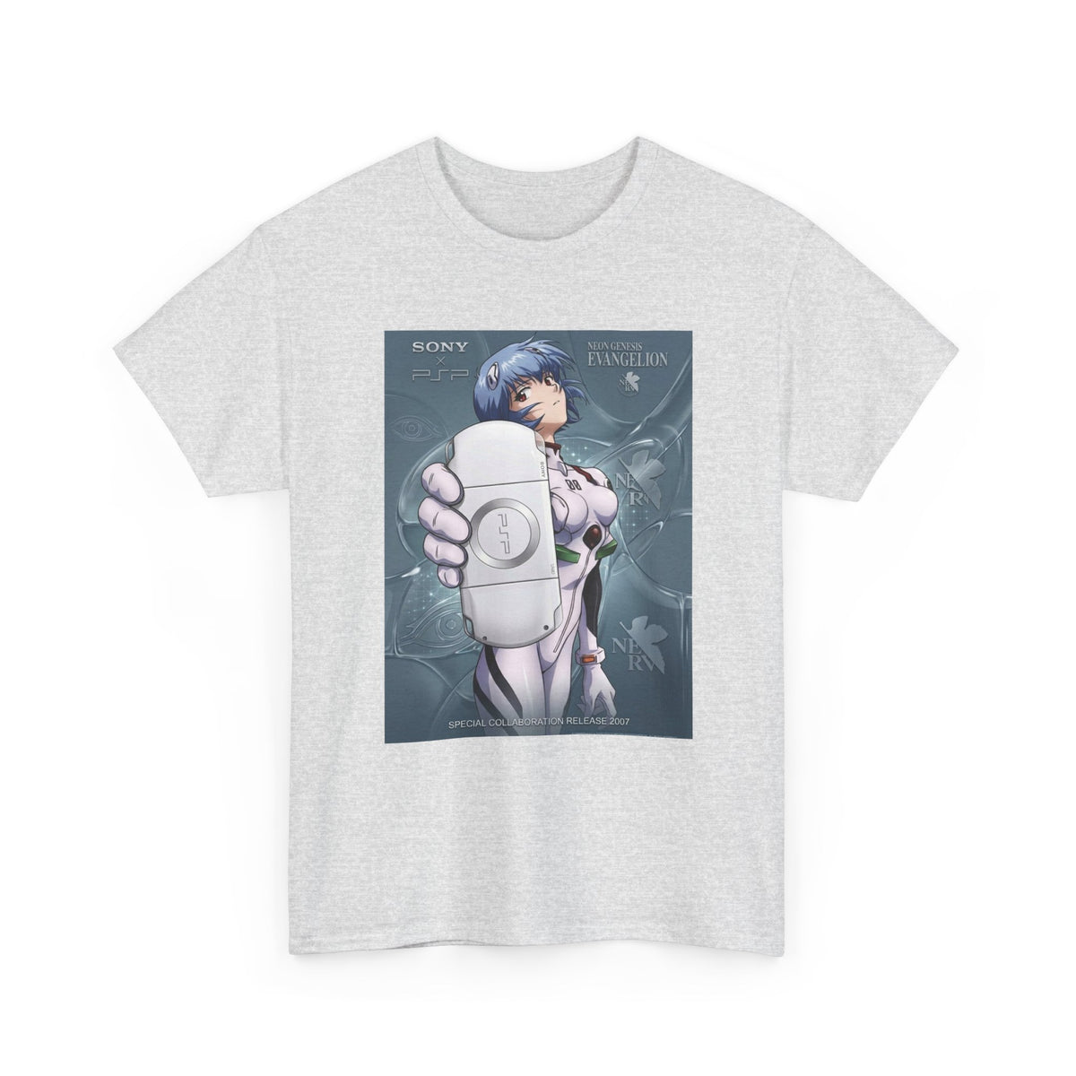 Rei Ayanami Holds PSP Collaboration Tee