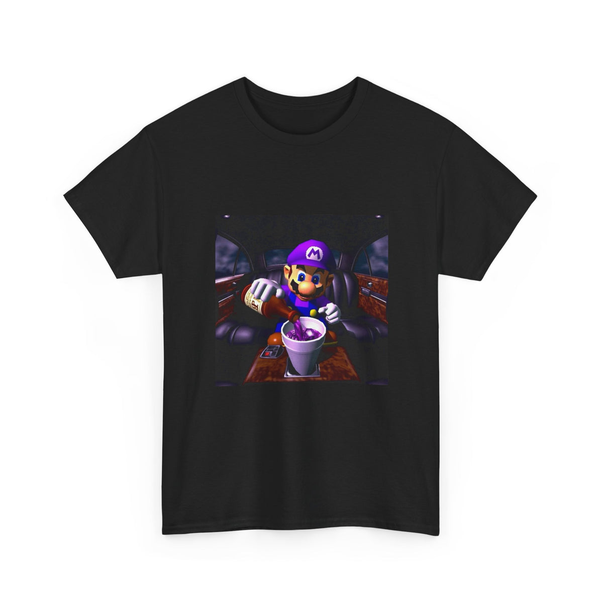 Waluigi Pouring Purple Drank In Limo Tee