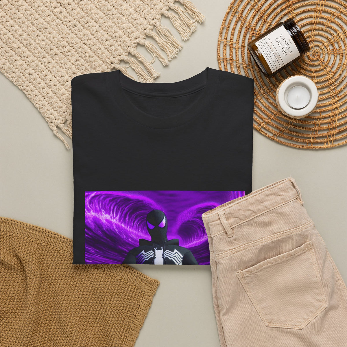 Black Spider-Man Chilling with Lean in Purple Haze
