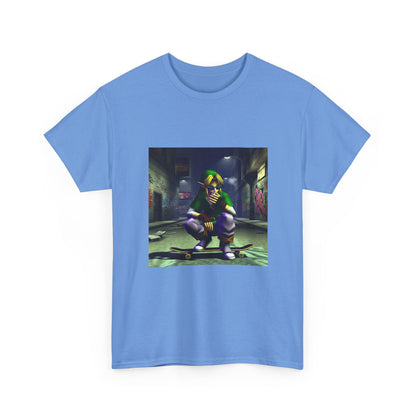 Edgy Link Smoking On Skateboard