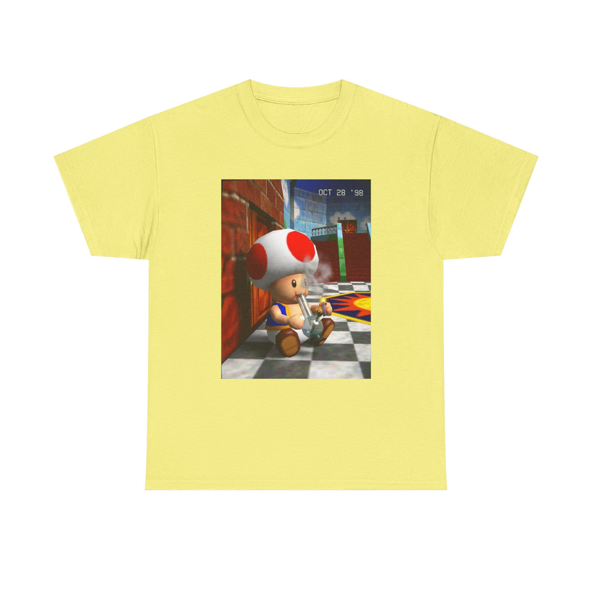 Toad Hitting Bong In Retro World Tee