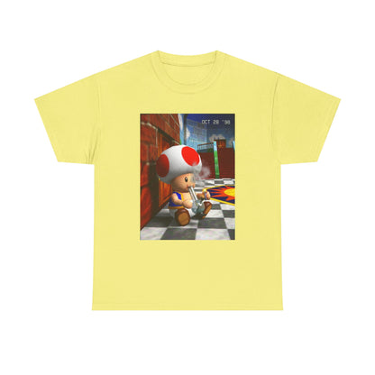 Toad Hitting Bong In Retro World Tee