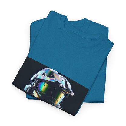 Holographic Cybernetic Sentinel Chrome Helmet Tee
