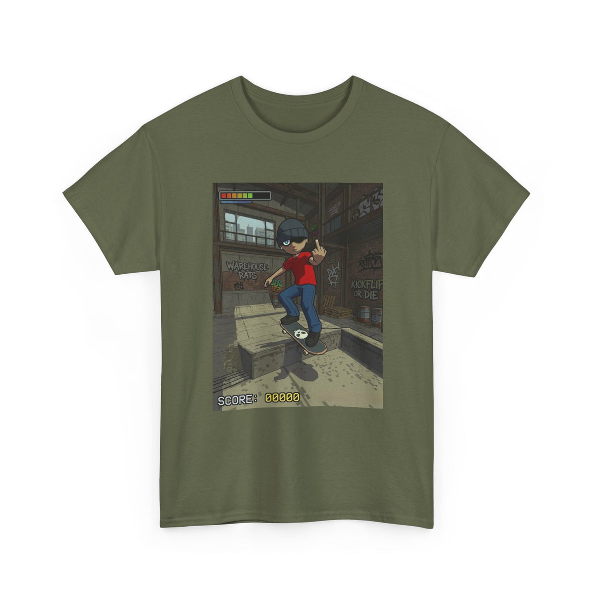 Rebellious Skater Flips Off Warehouse Scene