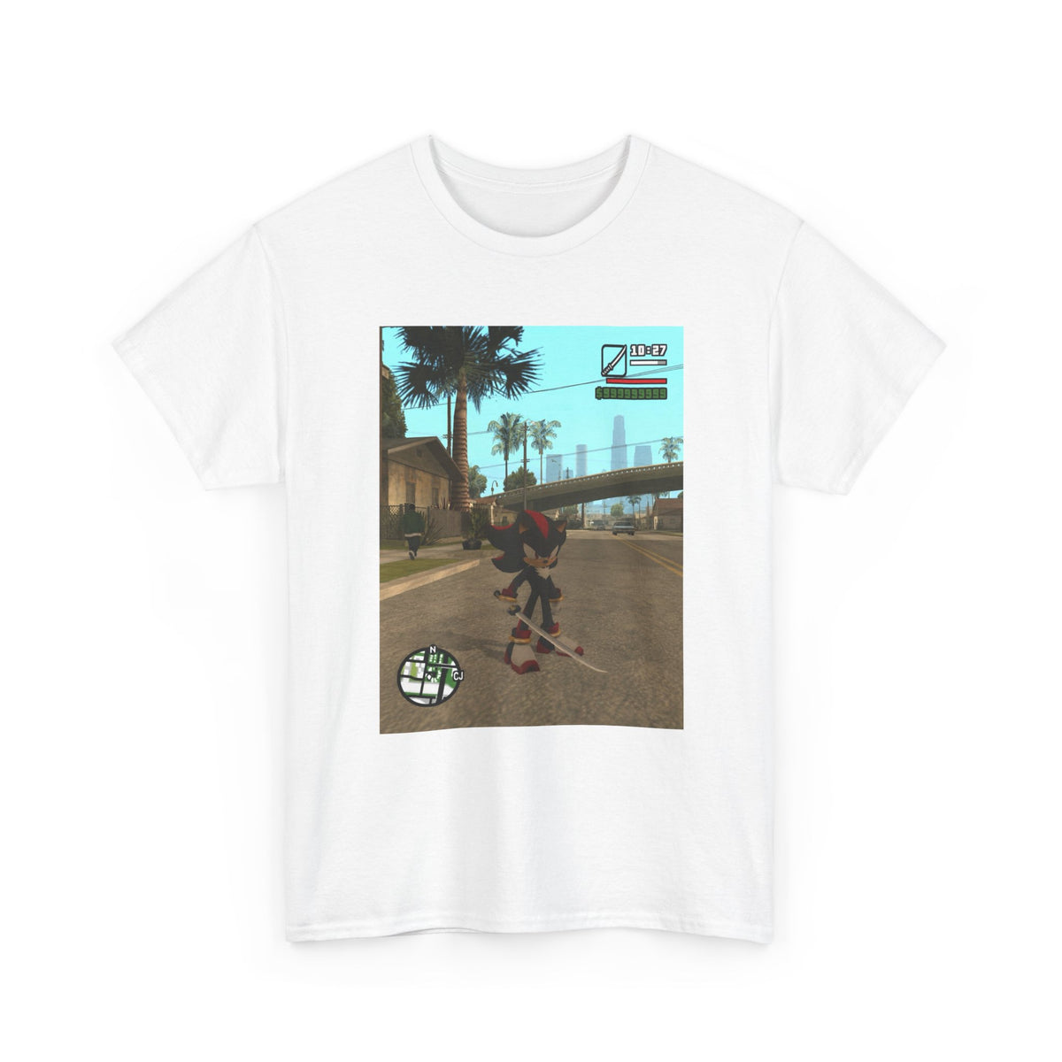 Shadow The Hedgehog Katana Wielding in Grove Street Tee