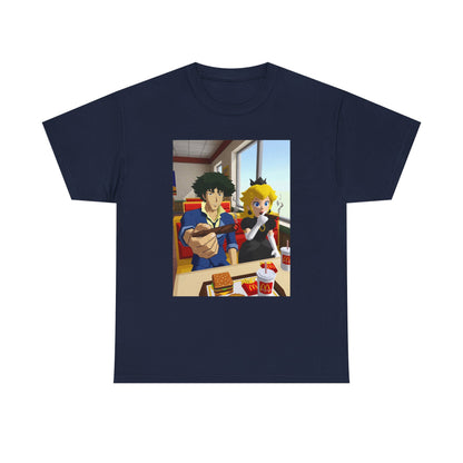 Spike and Peach Smoking Fast Food Tee (Design 3)