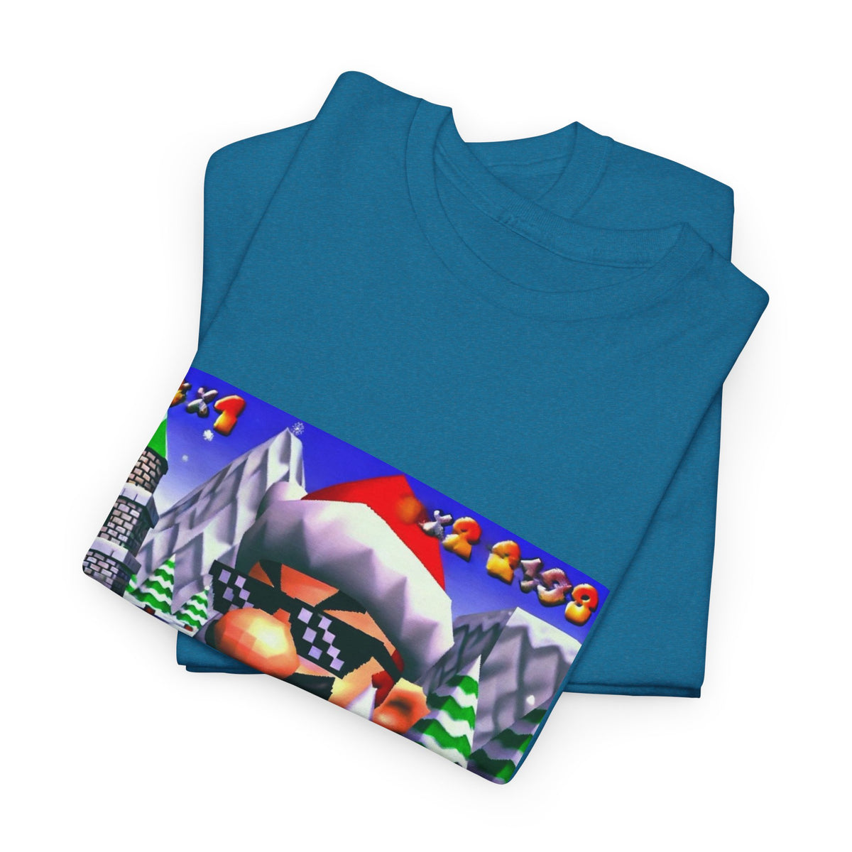 Deal With It Santa Mario Smoking Blunt Tee