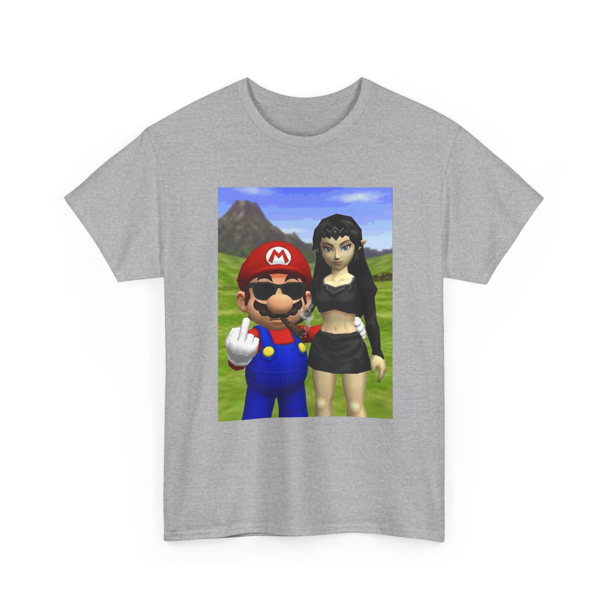 Edgy Mario & Malon Flipping Off Tee