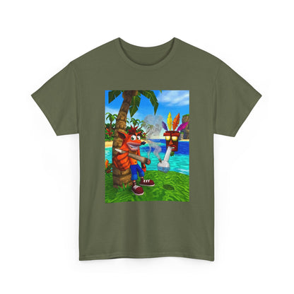 Crash Bandicoot Smoking With Aku Aku Tee
