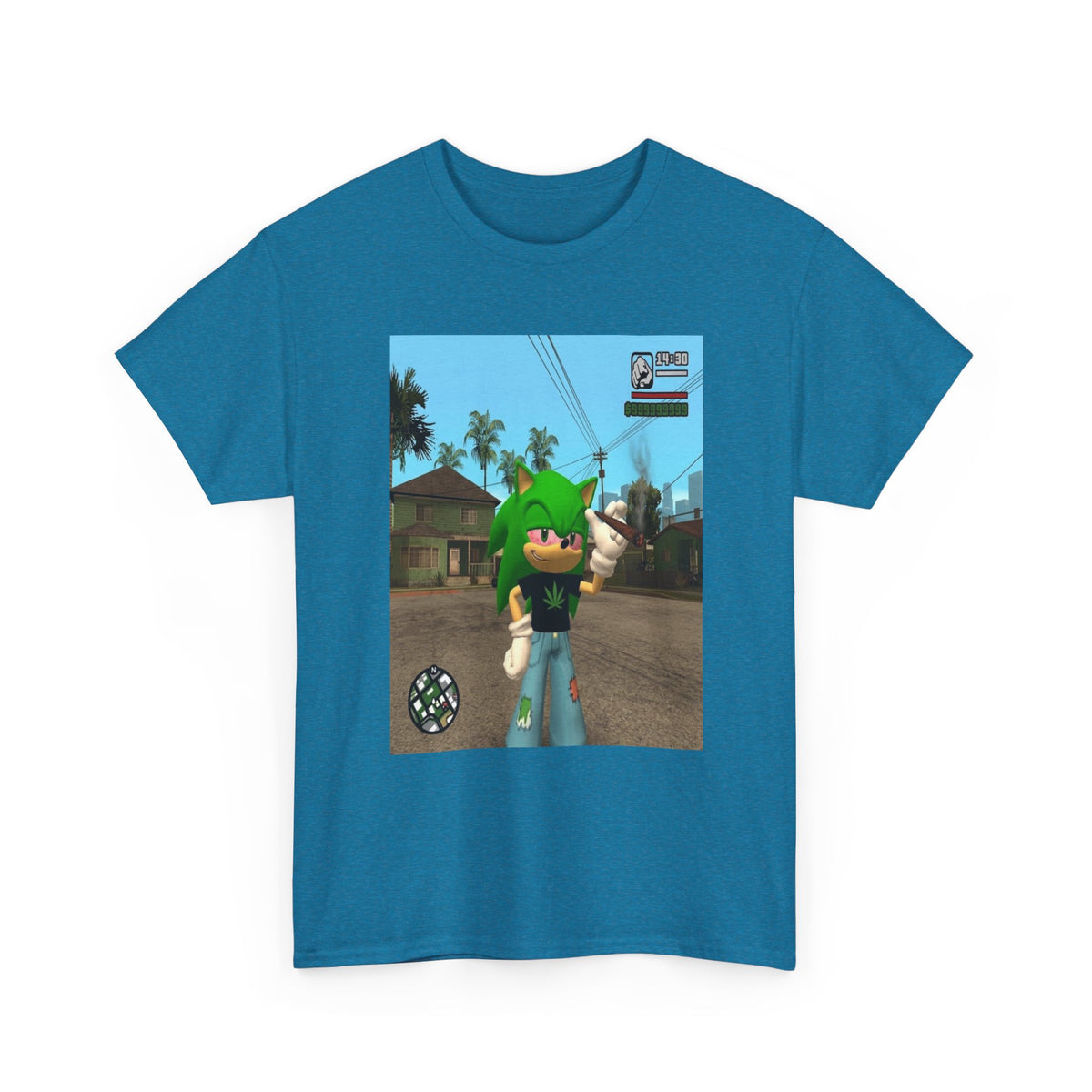 Chill Green Hedgehog Smoking Blunt Tee