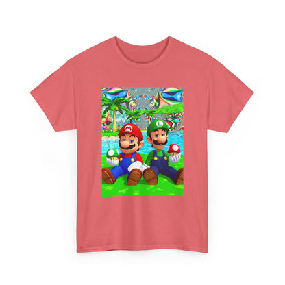 Mellow Mario And Luigi With Mushrooms Tee