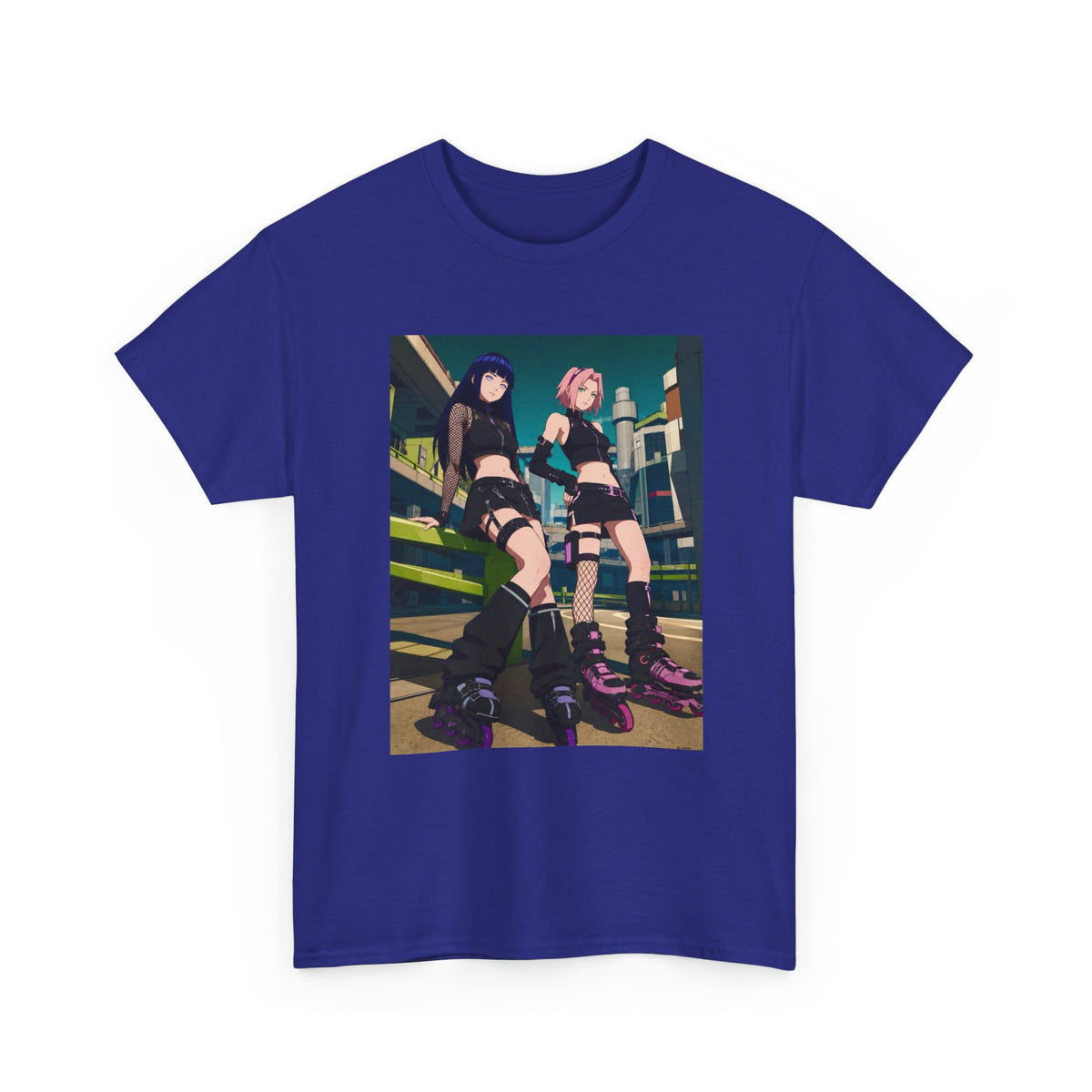 Anime Rollerblade Duo On City Street Tee