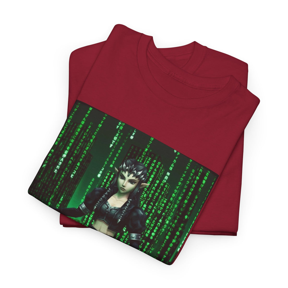 Cyberpunk Elf Queen In The Matrix City Tee
