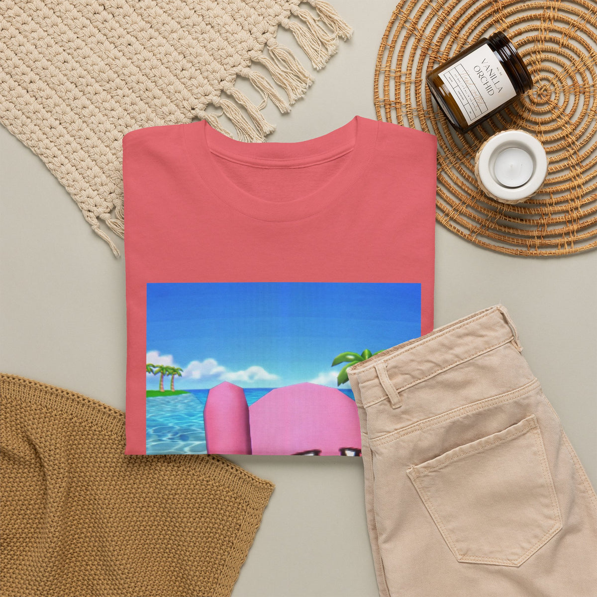 Kirby Giving The Finger Island Scene Tee