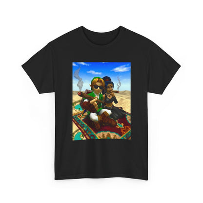Link And Nabooru Flying On Magic Carpet