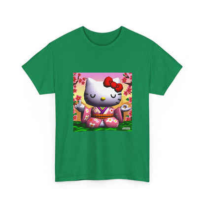 Kitty Meditating and Flipping Bird Tee
