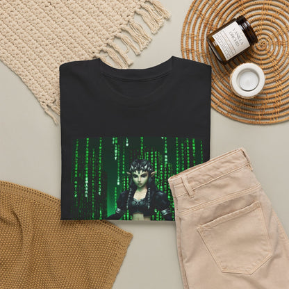 Cyberpunk Elf Queen In The Matrix City Tee