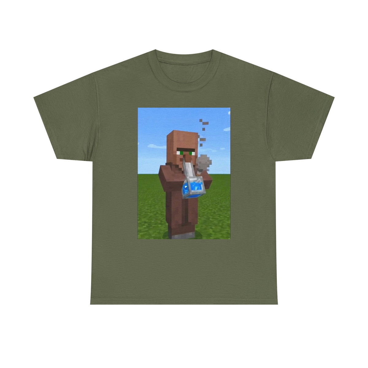 Villager Enjoying A Blocky Bong Hit