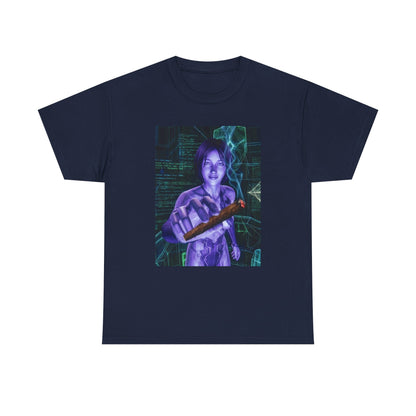 AI Cyber Girl Offering Blunt Tee