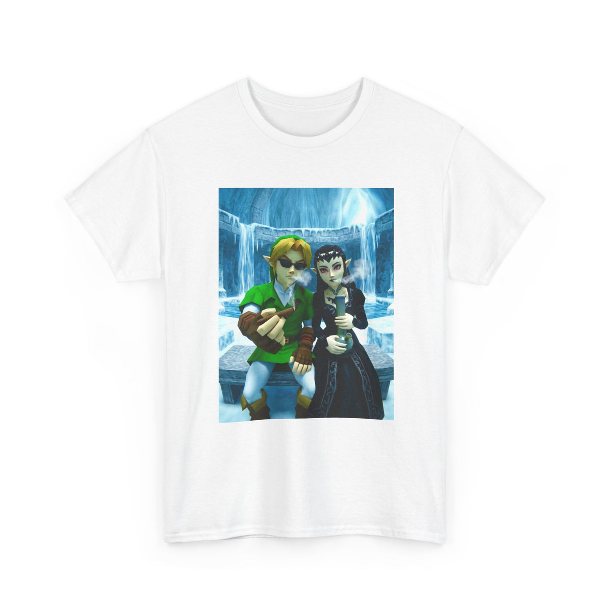 Link And Zora Chilling In Ice Cavern