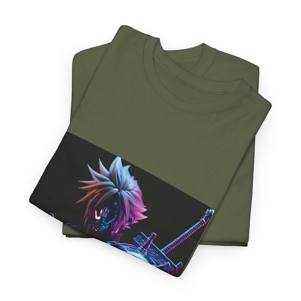 Cyberpunk Warrior With Spiked Hair Tee