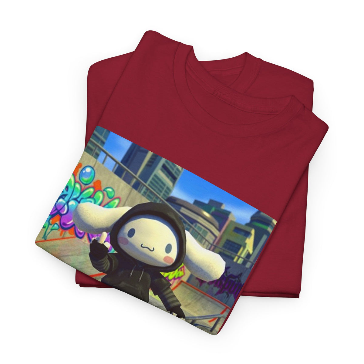 Edgy Cinnamoroll Skater Flipping Off Tee