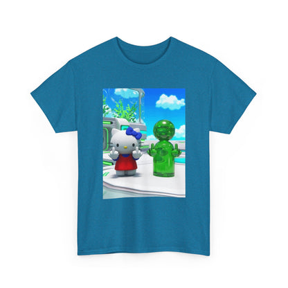 Kitty And Green Figure Flipping Off