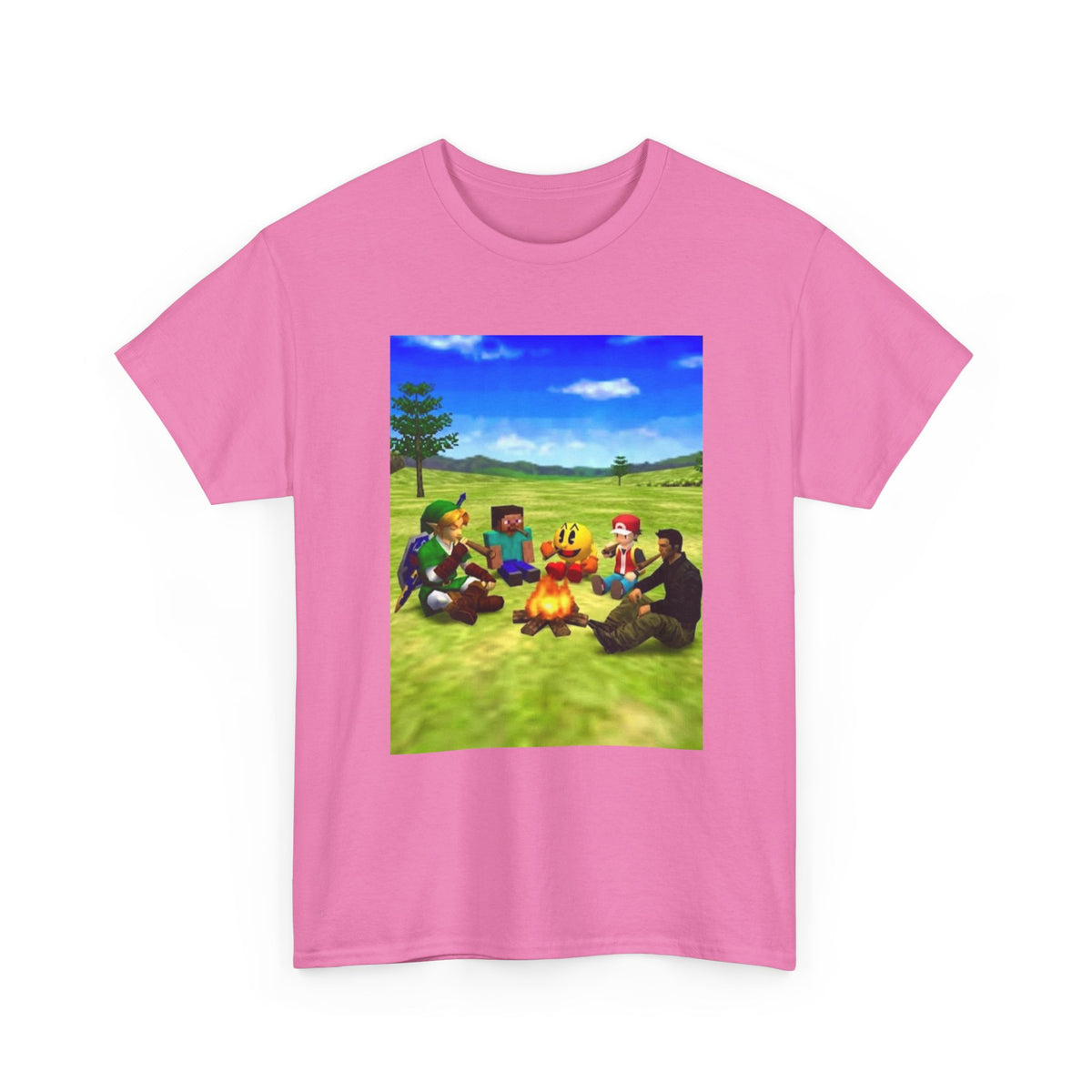 Iconic Gamers Smoking Around Campfire