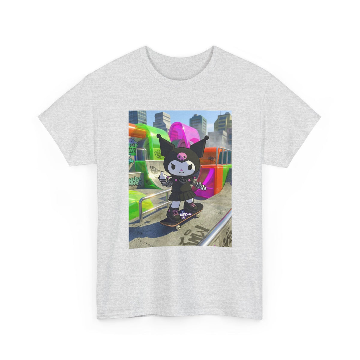 Skater Kuromi Giving The Finger Tee