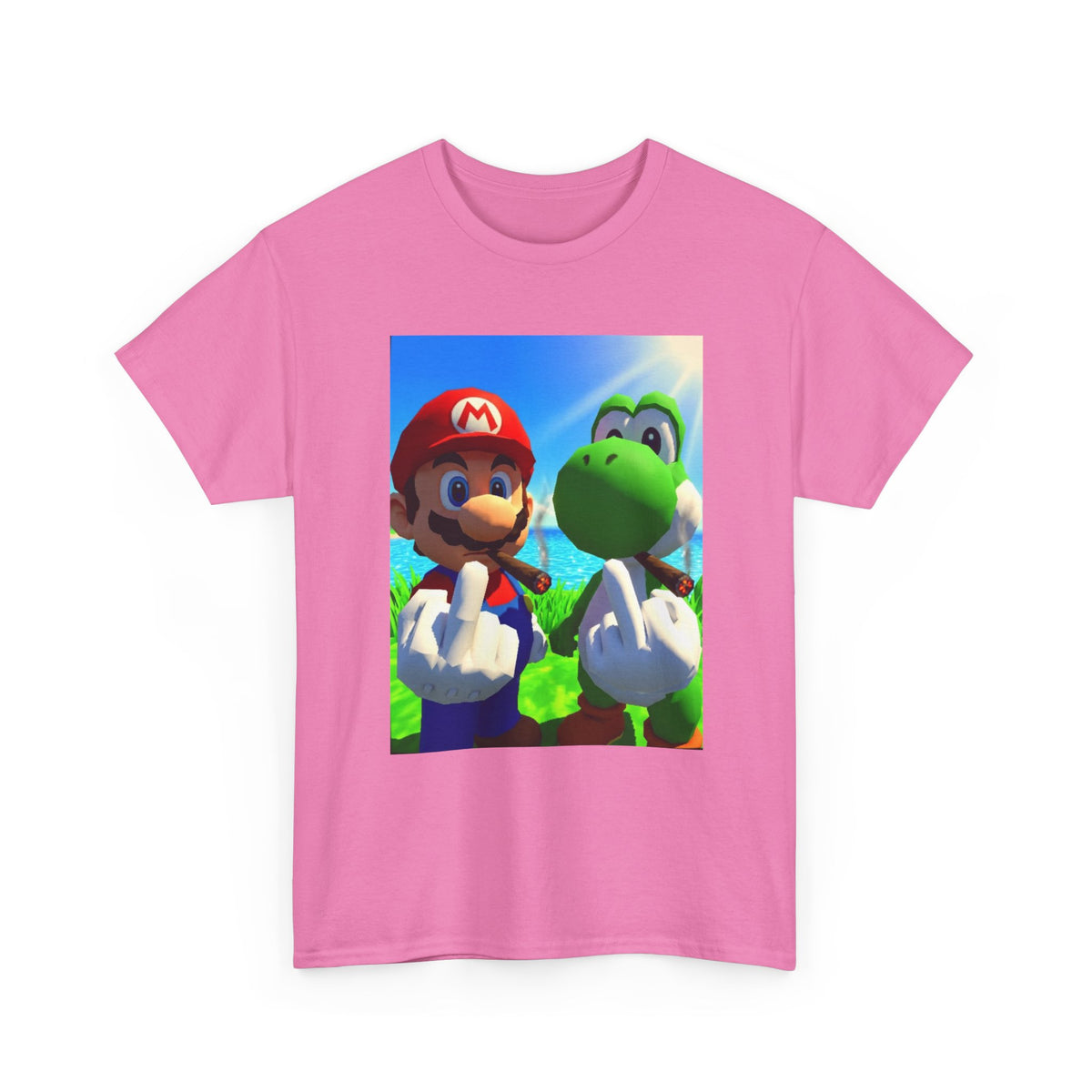 Mario And Yoshi Flipping The Bird