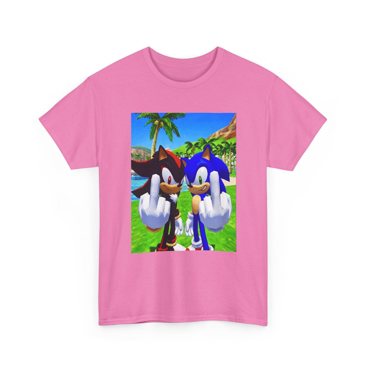Sonic And Shadow Flipping The Bird Tee
