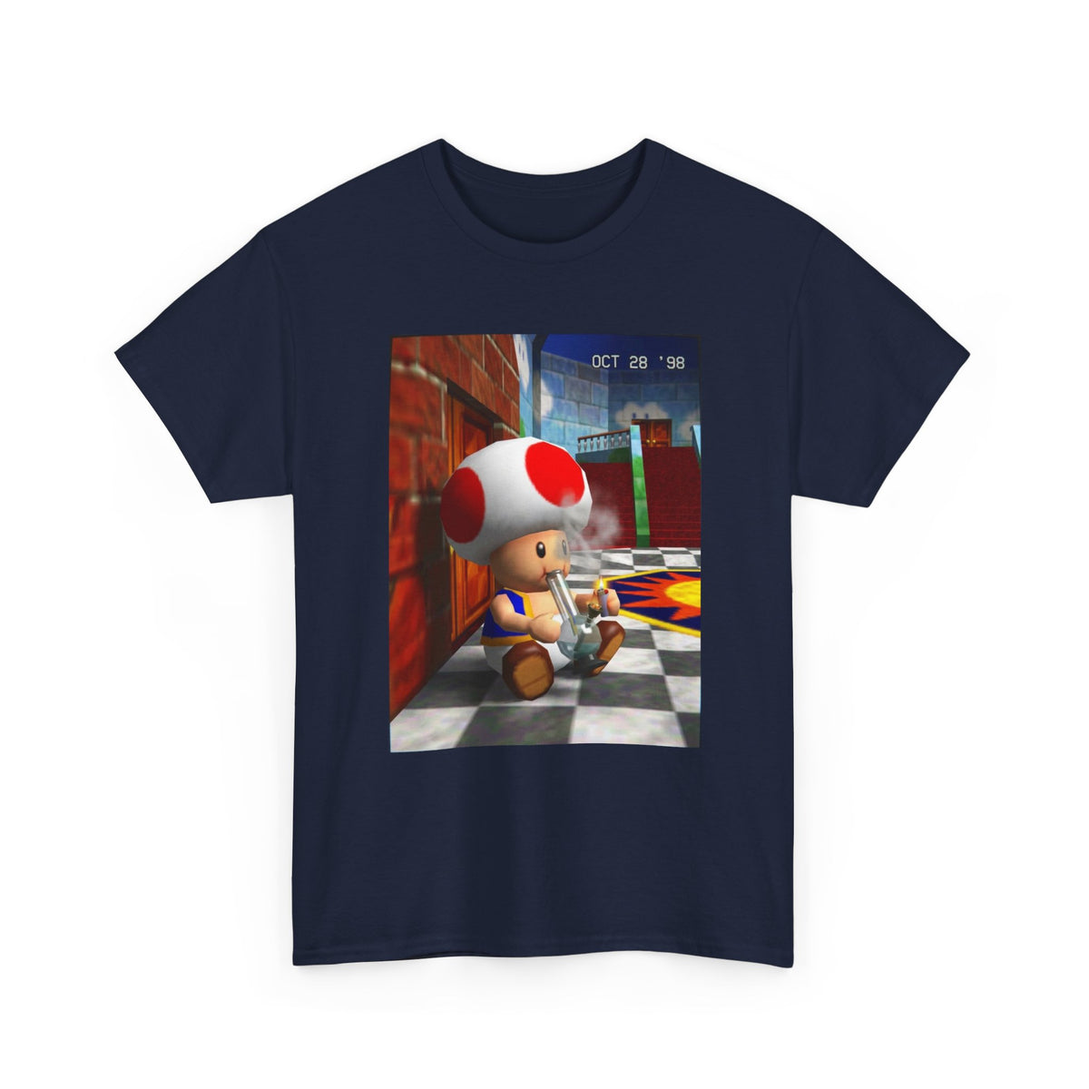 Toad Hitting Bong In Retro World Tee
