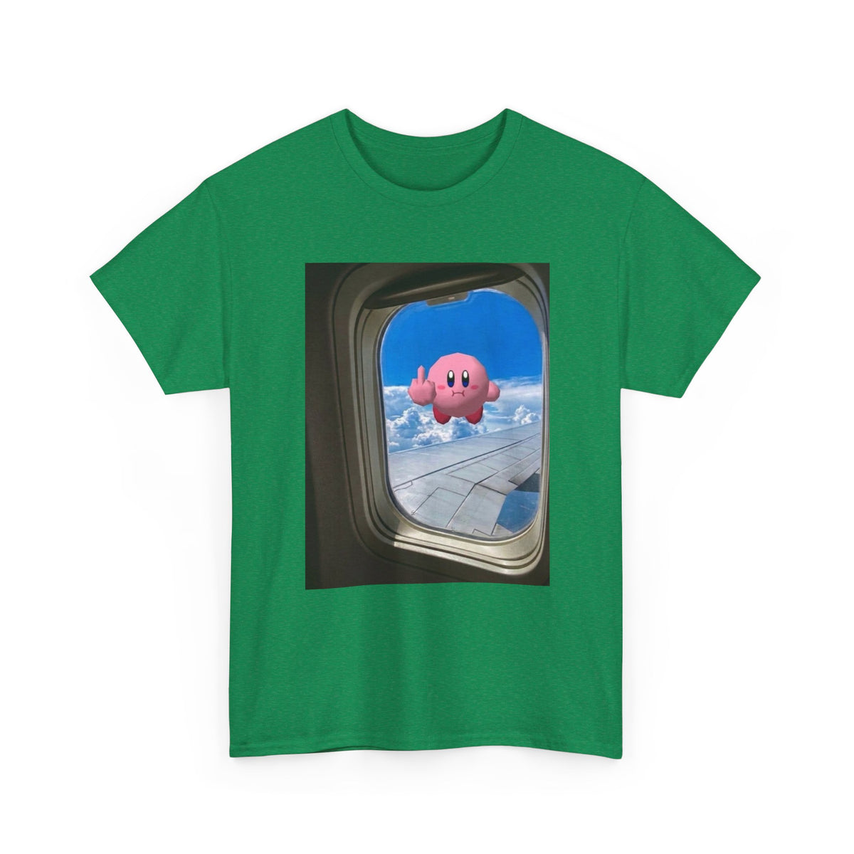 Kirby Flipping Off Airplane Window Tee