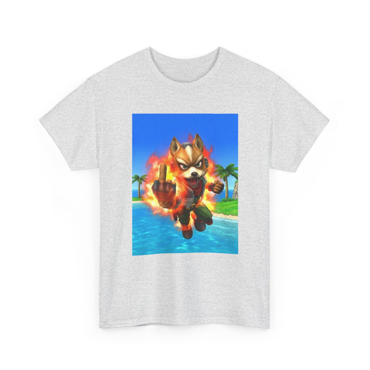 Fiery Fox Middle Finger Beach Tee