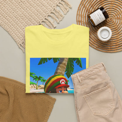 Rasta Mario Chilling On Beach Tee