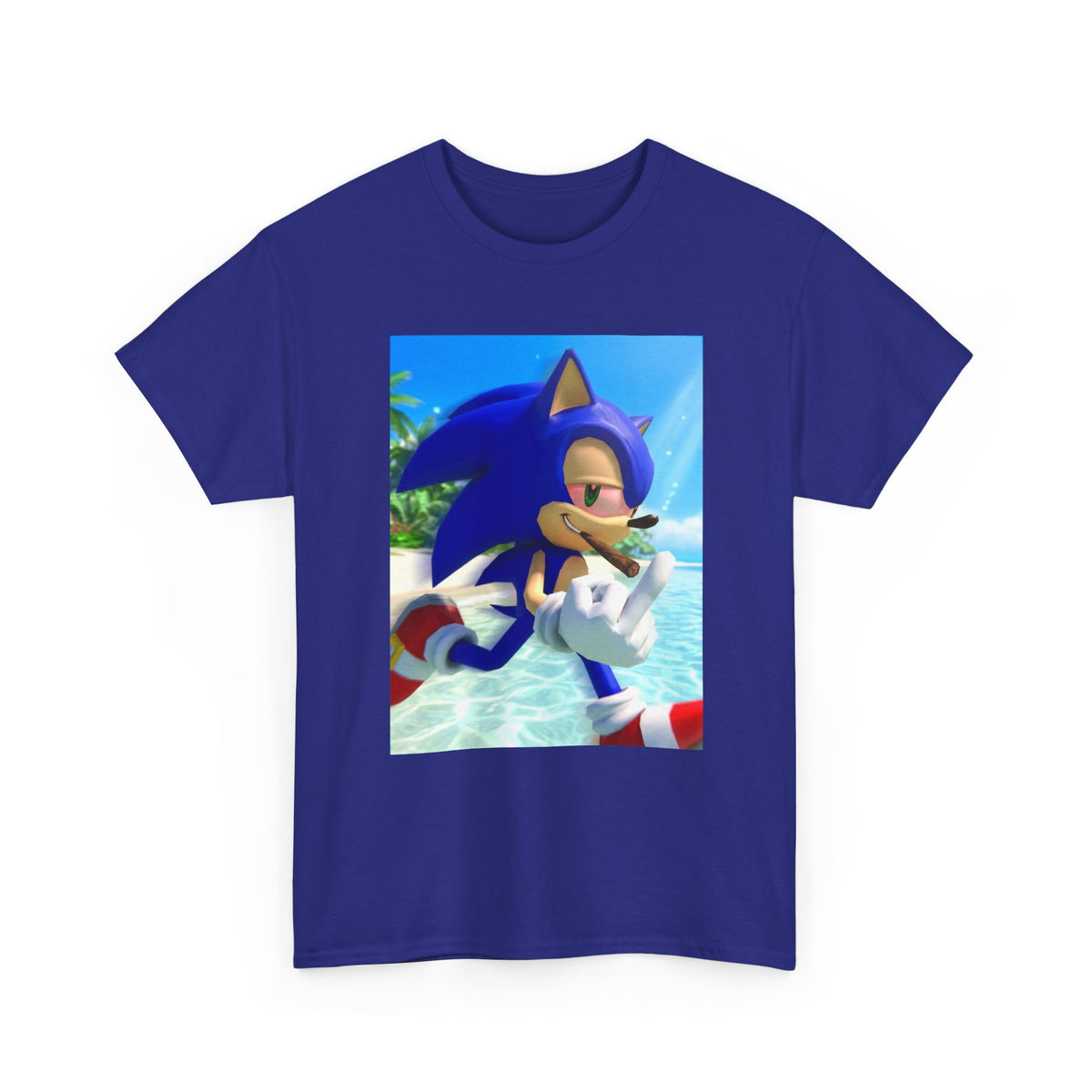Sonic Smoking Blunt At Beach Tee