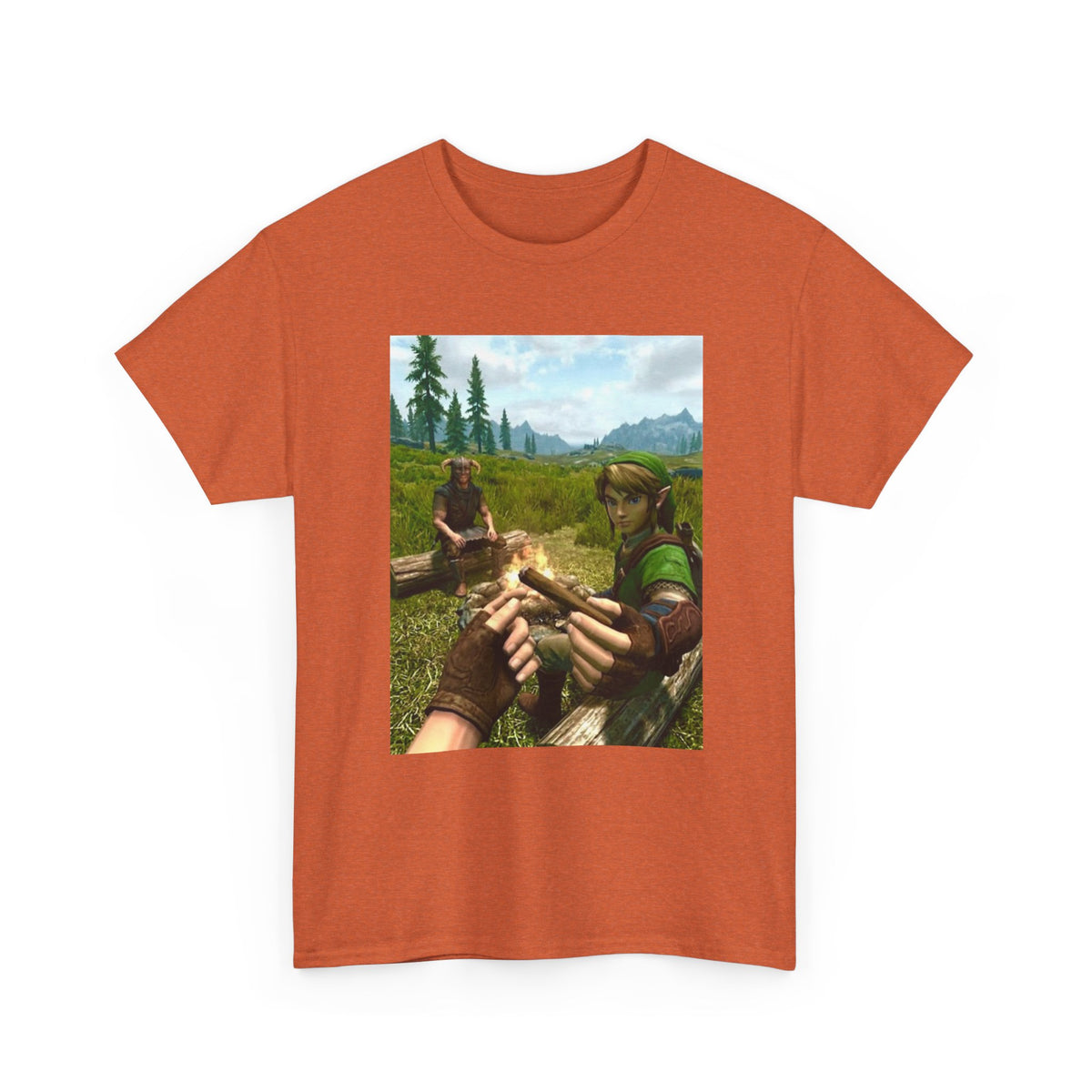 Link and Dragonborn Blaze By The Campfire