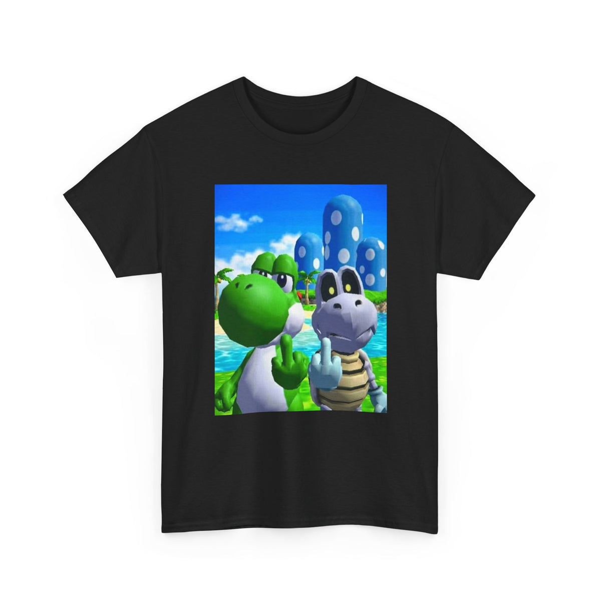 Yoshi and Dry Bones Flipping The Bird Tee (Design 4)