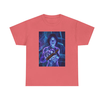 Cybernetic Woman Offers Lit Cigar Tee