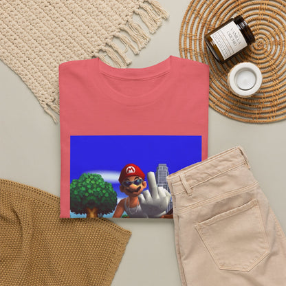 Thug Mario Flipping The Bird Tee