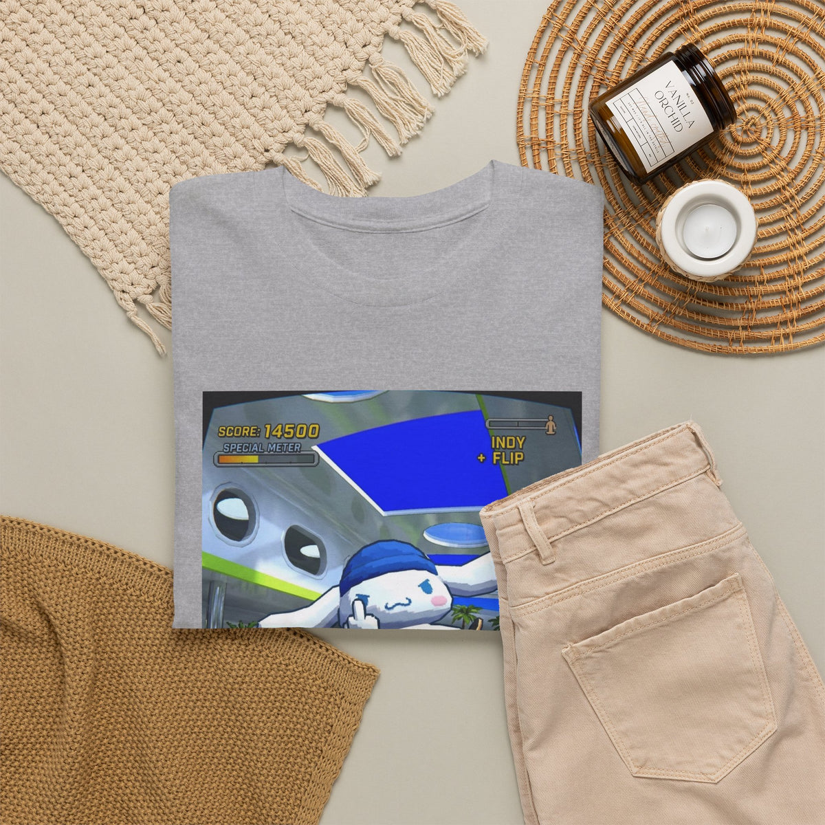 Skater Cloud Dog Flipping Bird Tee
