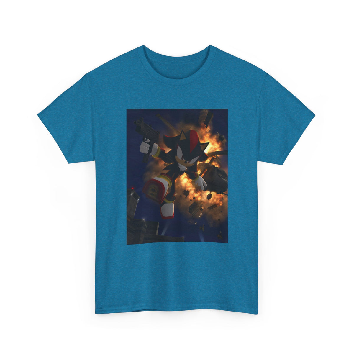 Shadow The Hedgehog With Uzi Amidst Explosion Tee