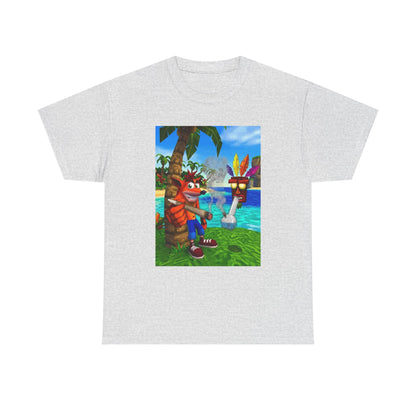 Crash Bandicoot Smoking With Aku Aku Tee