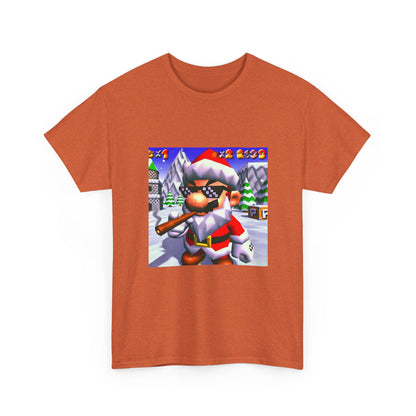 Deal With It Santa Mario Smoking Blunt Tee