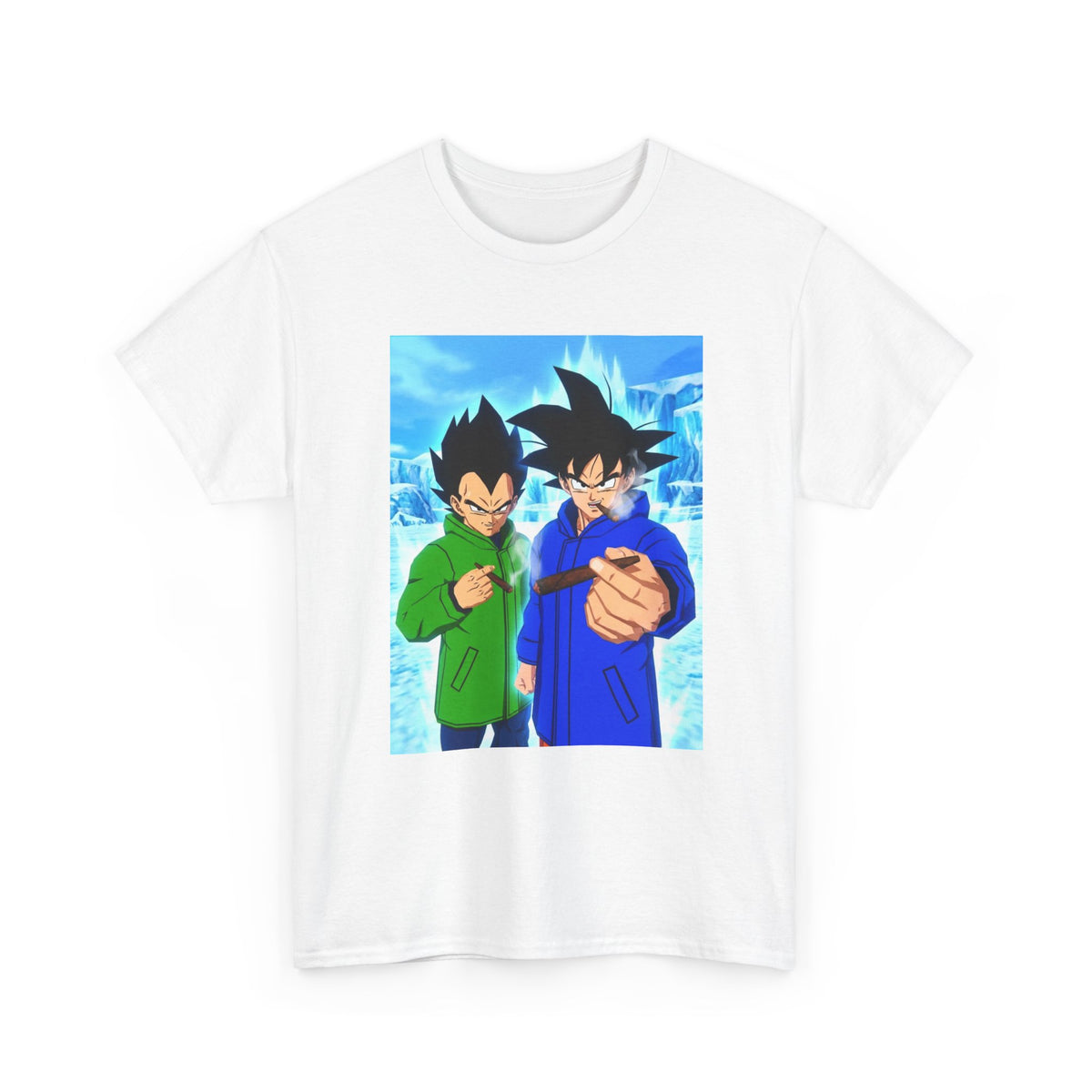 Goku and Vegeta Chilling, Smoking Blunts Tee
