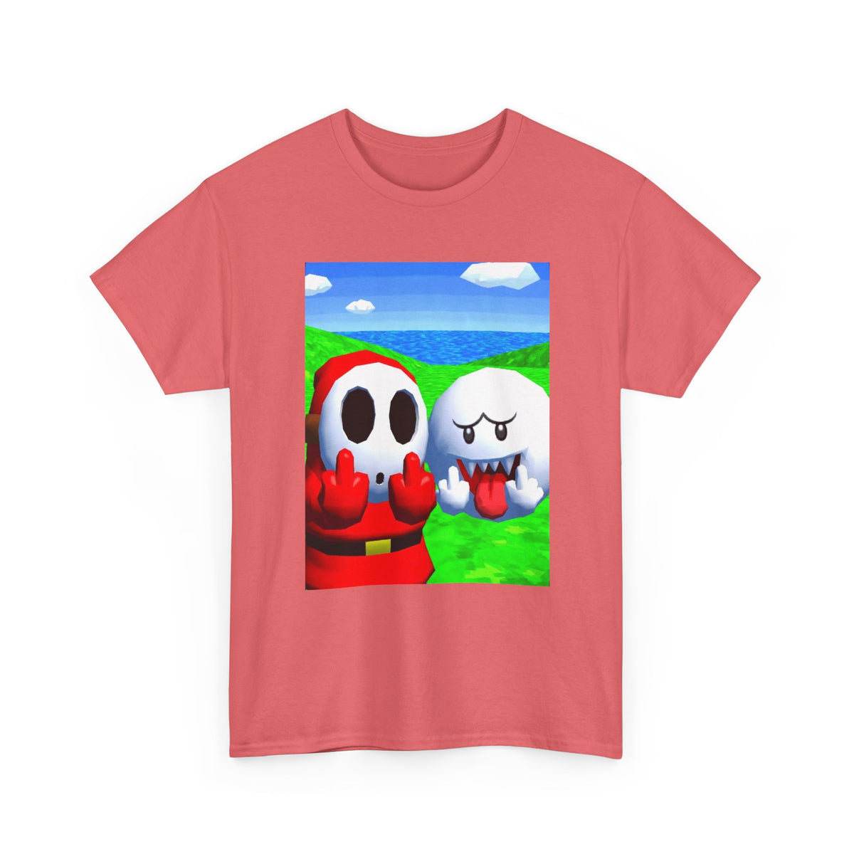 Shy Guy And Boo Flipping Off Tee (Design 5)