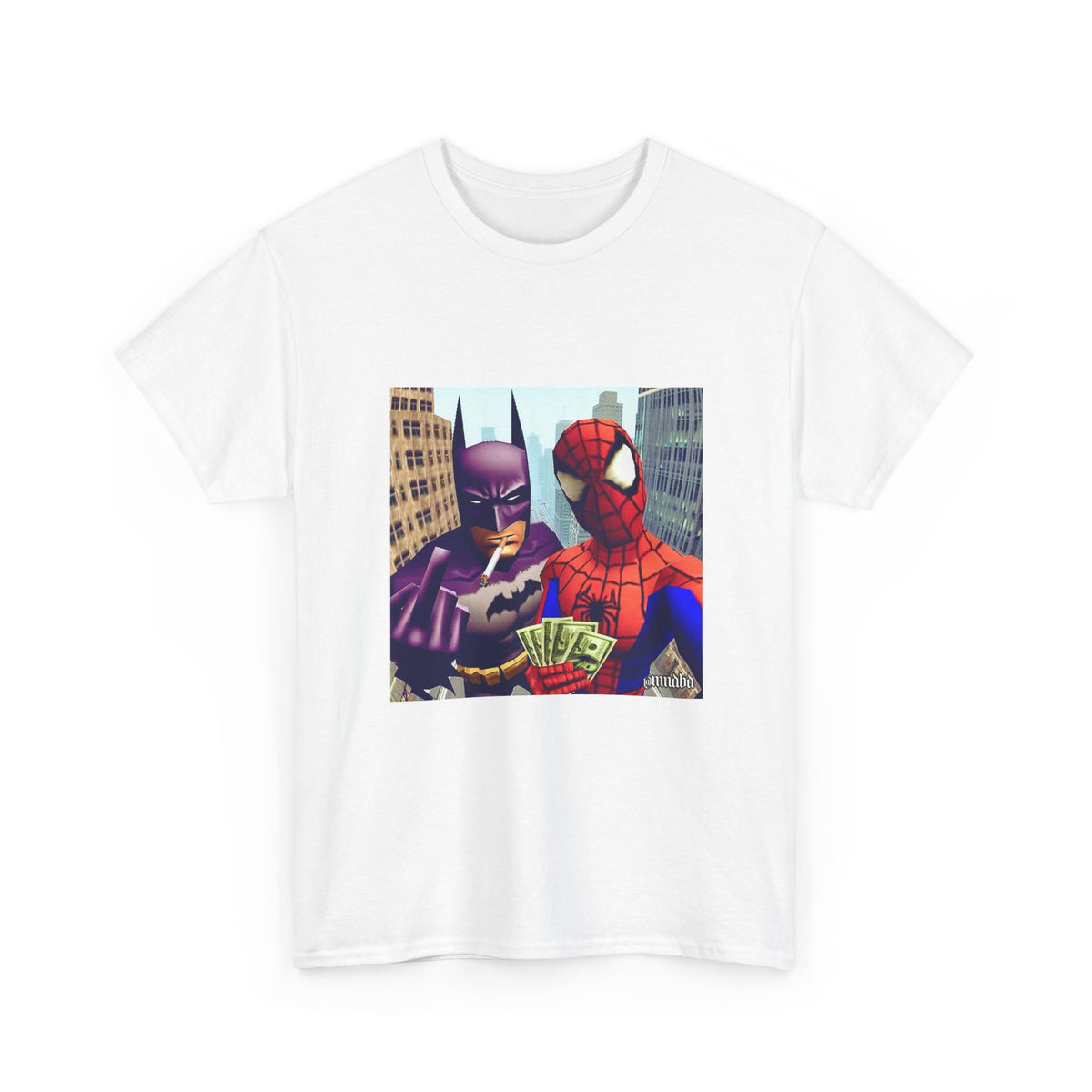 Batman Smoking, Spidey With Stacks Tee